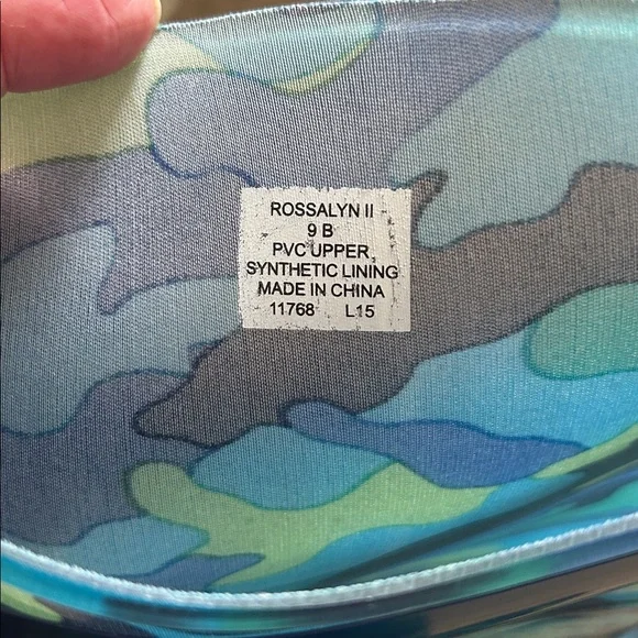 Lauren Ralph Lauren Rossalyn Blue/Green PVC Rainboits sz 9 - Picture 11 of 13